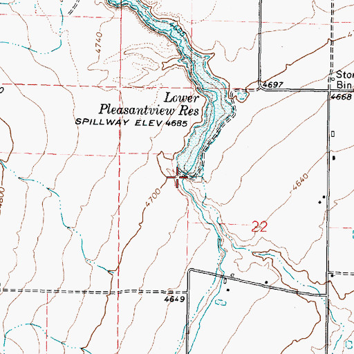 Topographic Map of Samaria Number One Lower Dam, ID