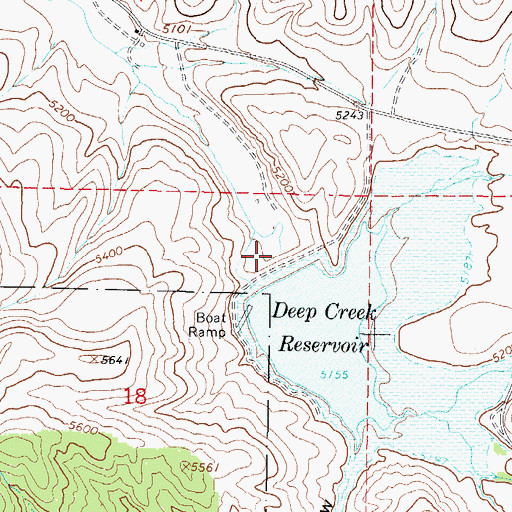 Topographic Map of Deep Creek Dam, ID