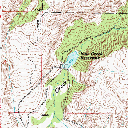 Topographic Map of Blue Creek - Upper Dam, ID