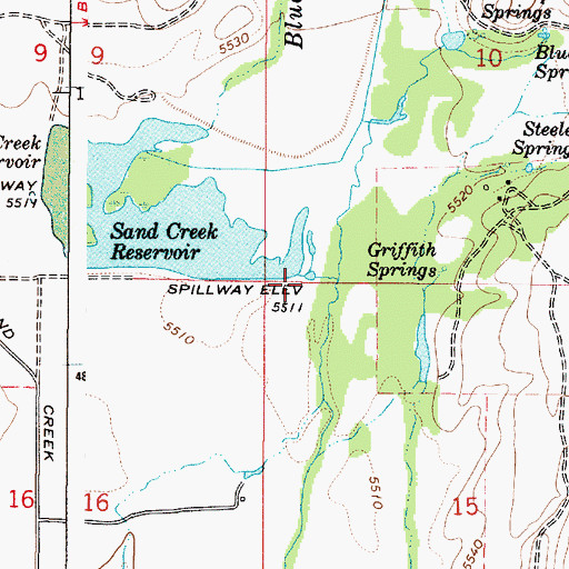 Topographic Map of Blue Creek Number Four Dam, ID