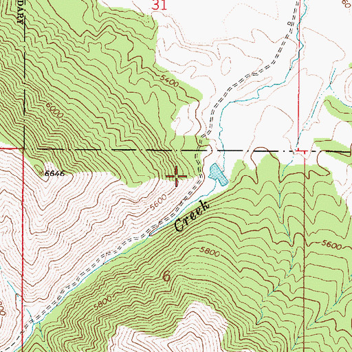 Topographic Map of Toliver Dam, ID
