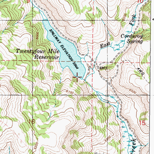 Topographic Map of Twentyfour Mile Dam, ID