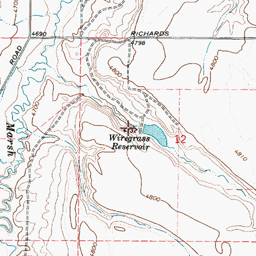 Topographic Map of Wiregrass Dam, ID
