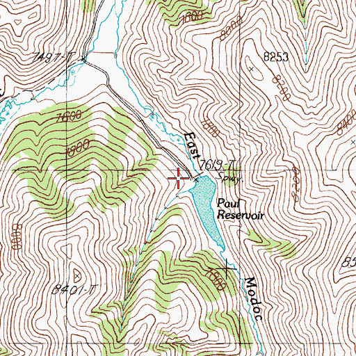 Topographic Map of Paul Dam, ID