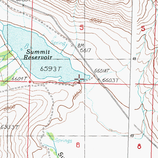 Topographic Map of Summit Dam, ID