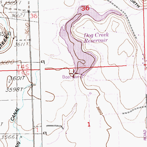 Topographic Map of Dog Creek Dam, ID