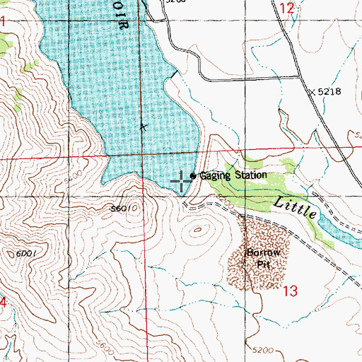 Topographic Map of Little Wood Dam, ID