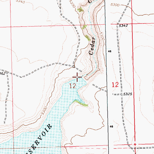 Topographic Map of Cedar Creek Dam, ID