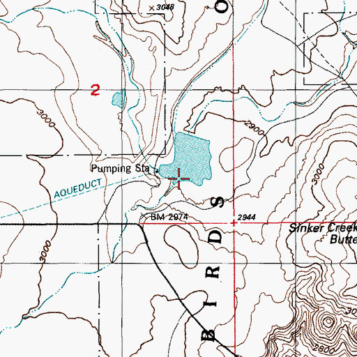 Topographic Map of Pacific Land Company Dam, ID