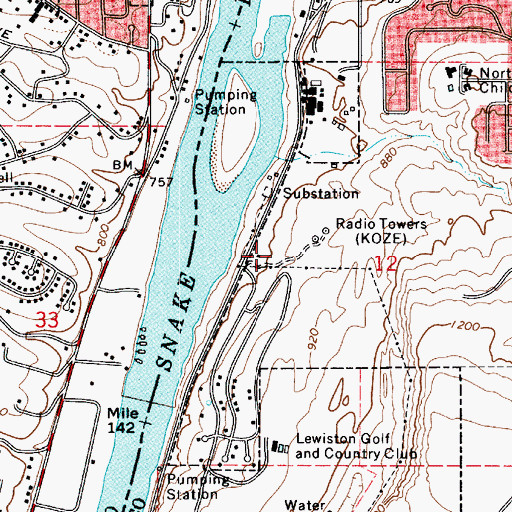 Topographic Map of Sunset Palisades Dam, ID