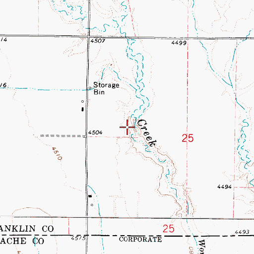 Topographic Map of Van Orden Dam, ID