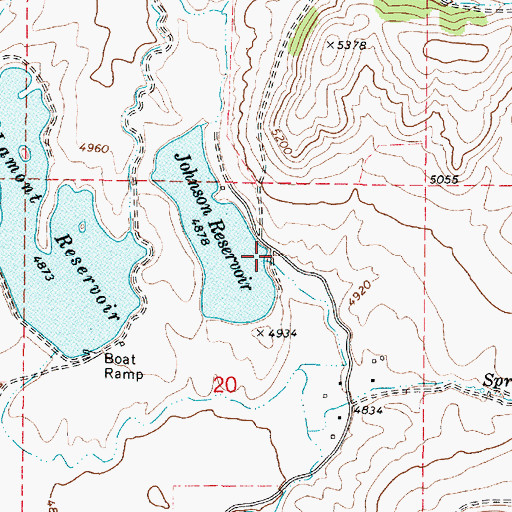 Topographic Map of Johnson Dam, ID