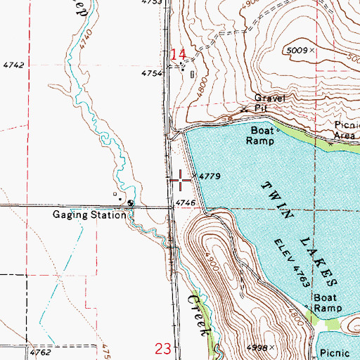 Topographic Map of Twin Lakes Northwest Dam, ID