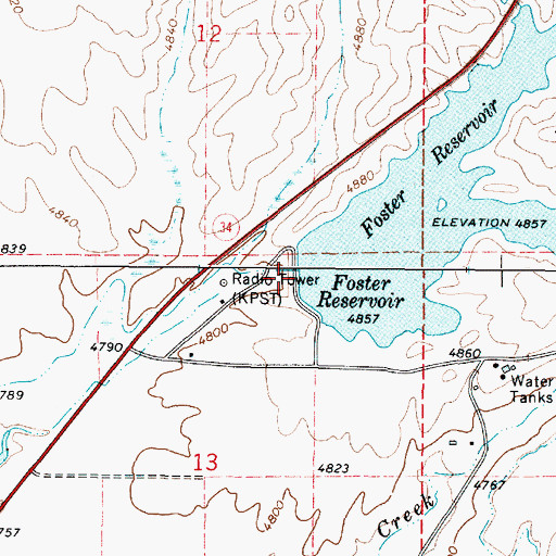 Topographic Map of Foster Dam, ID