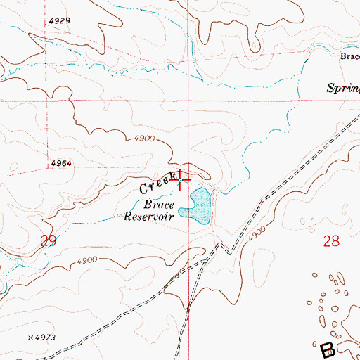 Topographic Map of Brace Dam, ID