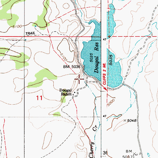 Topographic Map of Hardesty-Cherry Creek Dam, ID