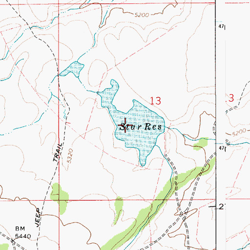 Topographic Map of Star Reservoir, ID
