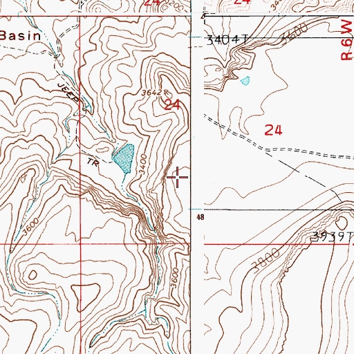 Topographic Map of Brown Dam, ID