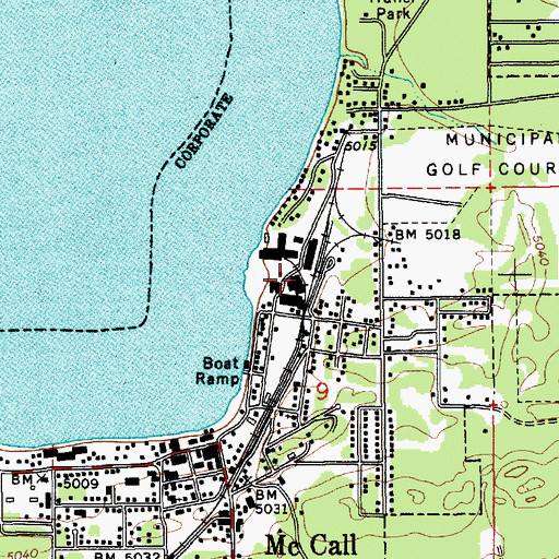 Topographic Map of Rio Vista Dam, ID