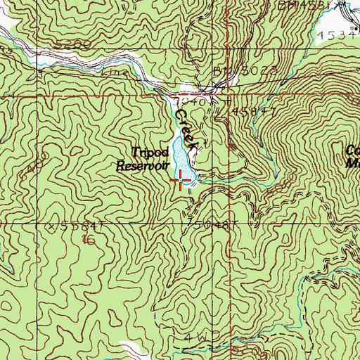 Topographic Map of Tripod Dam, ID