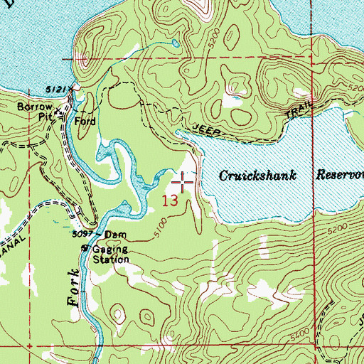 Topographic Map of Knox Meadow Dam, ID