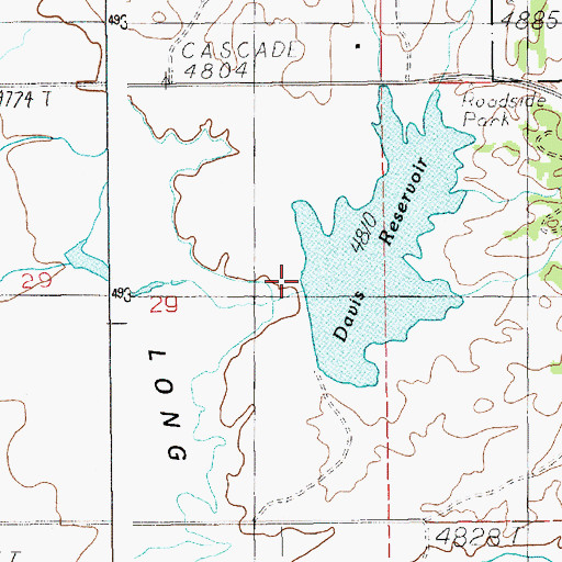 Topographic Map of Davis Dam, ID