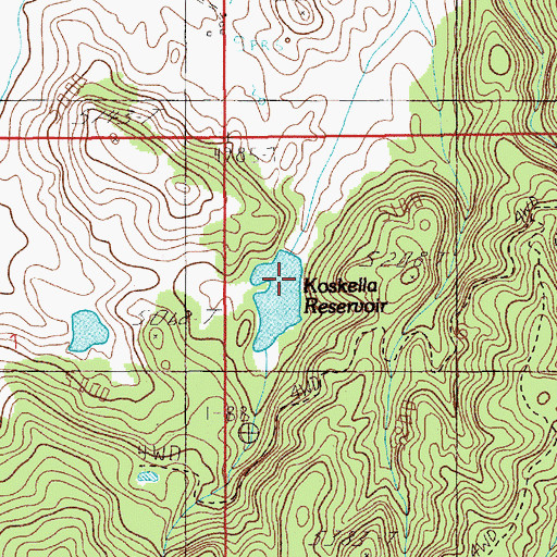 Topographic Map of Koskella Dam, ID
