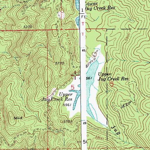 Topographic Map of Jug Creek Dam, ID