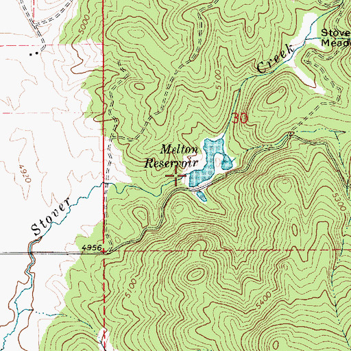 Topographic Map of Hughes Dam, ID
