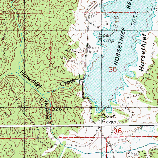 Topographic Map of Horsethief Basin Dam, ID