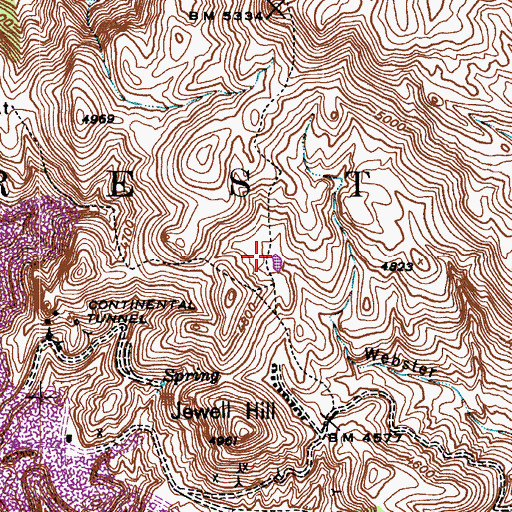 Topographic Map of Webster Tank, AZ