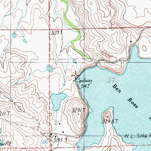 Topographic Map of C Ben Ross Dam, ID