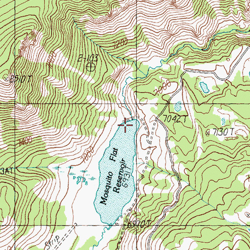 Topographic Map of Mosquito Flat Dam, ID