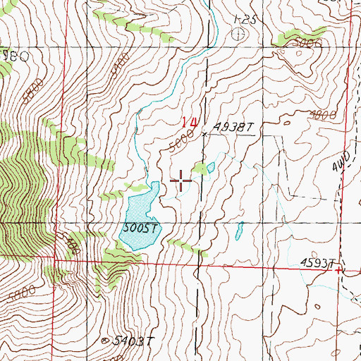 Topographic Map of Billy Creek Dam, ID