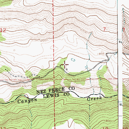 Topographic Map of Thompson Dam, ID