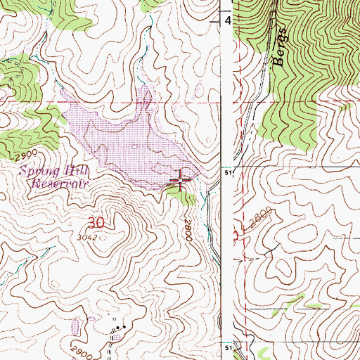 Topographic Map of Spring Valley Dam, ID