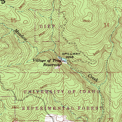 Topographic Map of Troy Dam, ID