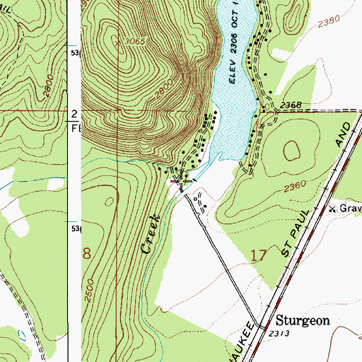 Topographic Map of Twin Lakes Dam, ID