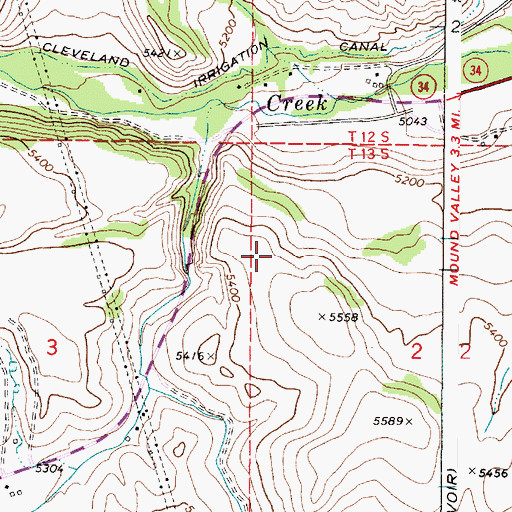 Topographic Map of Andreason Number Three Dam, ID