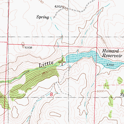 Topographic Map of Howard Dam, ID