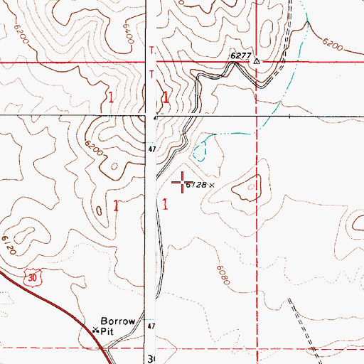 Topographic Map of Red Pine Canyon Dam, ID