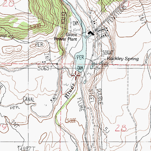 Topographic Map of Cove Dam, ID