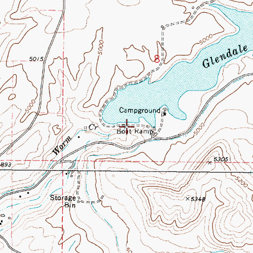 Topographic Map of Glendale Dam, ID