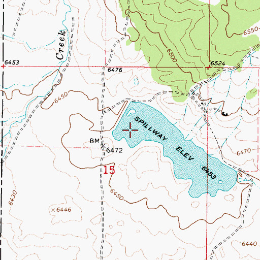 Topographic Map of Icehouse Creek Dam, ID