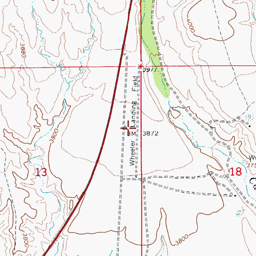 Topographic Map of Wheeler Landing Field (historical), AZ