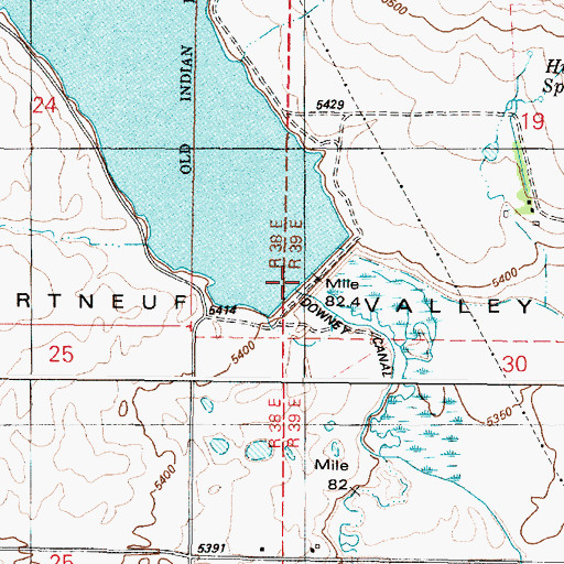 Topographic Map of Portneuf Dam, ID