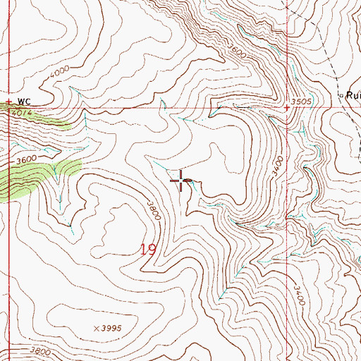 Topographic Map of Whiskey Tank, AZ