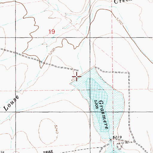 Topographic Map of Grasmere Dam, ID