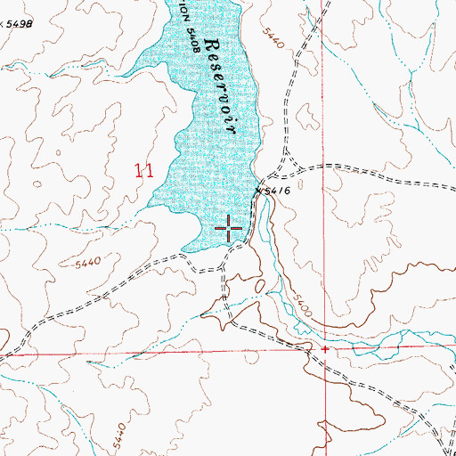 Topographic Map of Big Blue Creek Dam, ID
