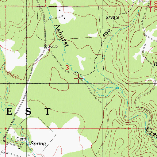 Topographic Map of Whiskey Tank, AZ